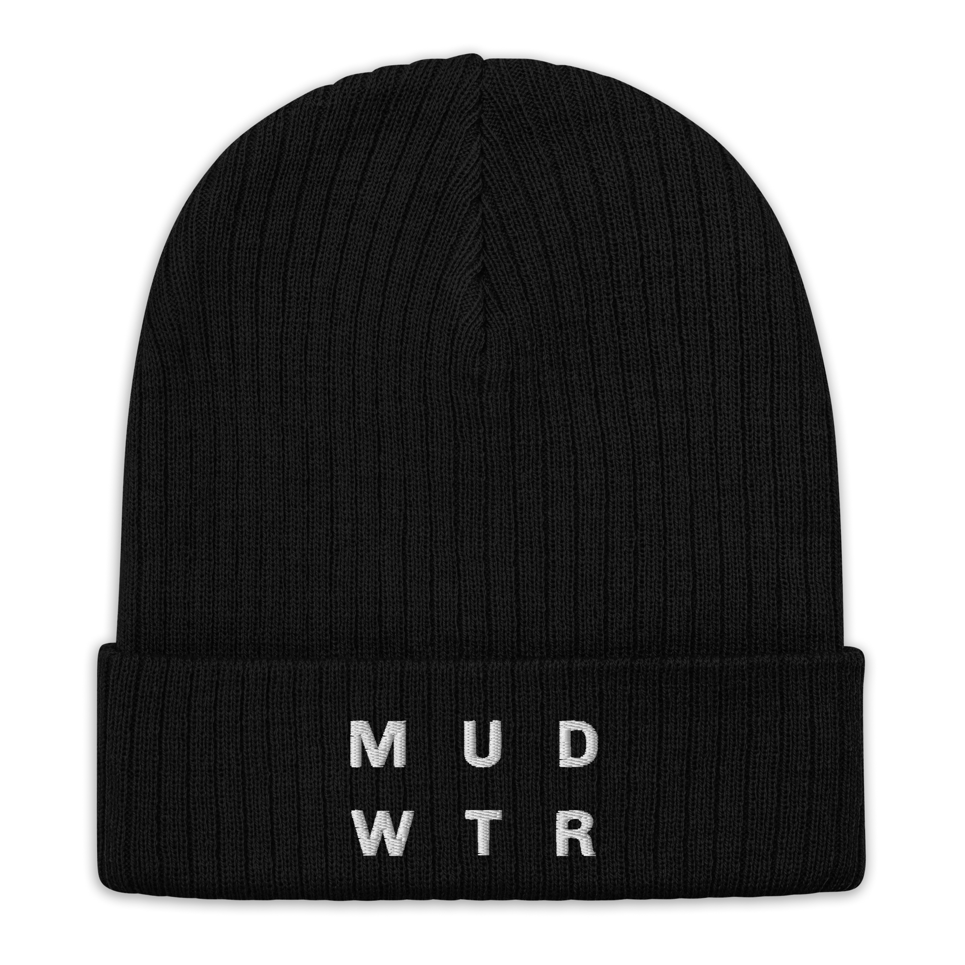mud-wtr-beanie-u5 ribbed-knit-beanie-black-front-6478f6ebce026.png
